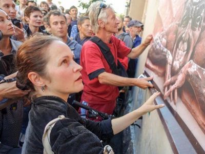 Сход против вандализма и мракобесия, СПб., Лахтинская, 24, 30.8.15. Источник - https://www.facebook.com/profile.php?id=100005973789424